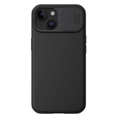 Apple iPhone 15 „Nillkin“ CamShield Pro Magnetic juodas dėklas, nugarėlė su kameros apsauga | Priedai.lt