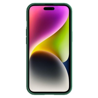 Apple iPhone 15 „Nillkin“ CamShield Pro Magnetic žalias dėklas, nugarėlė su kameros apsauga | Priedai.lt