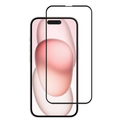 Apple iPhone 15 Plus „Mocolo“ 2.5D 9H Tempered Glass sustiprintos apsaugos juodas pilnai dengiantis apsauginis ekrano stiklas 0,