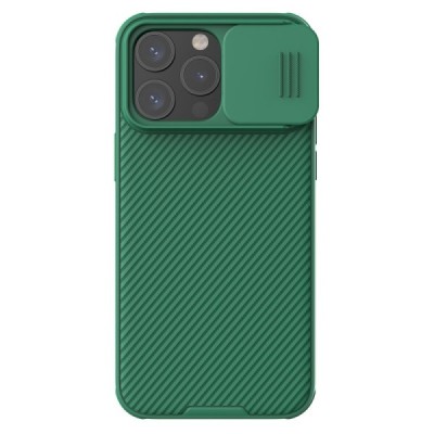 Apple iPhone 15 Pro Max „Nillkin“ CamShield Pro žalias dėklas, nugarėlė su kameros apsauga | Priedai.lt
