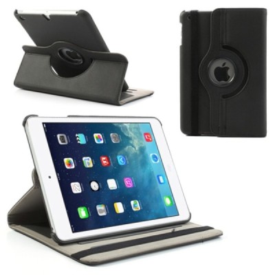 Apple iPad Mini 1 / 2 / 3 atverčiamas, sukiojamas 360 laipsnių, juodas medžiaginis dėklas - stovas / Priedai.lt
