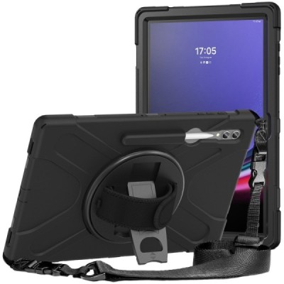Samsung Galaxy Tab S8 Ultra 14.6" (X900, X906) Kickstand sustiprintos apsaugos (360°) juodas dėklas - nugarėlė | Priedai.lt