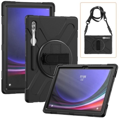 Samsung Galaxy Tab S8 Ultra 14.6" (X900, X906) Kickstand sustiprintos apsaugos (360°) juodas dėklas - nugarėlė | Priedai.lt