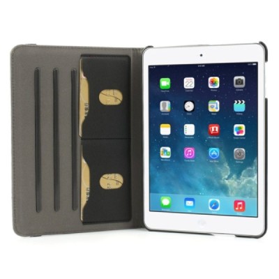 Apple iPad Mini 1 / 2 / 3 atverčiamas, sukiojamas 360 laipsnių, juodas medžiaginis dėklas - stovas / Priedai.lt
