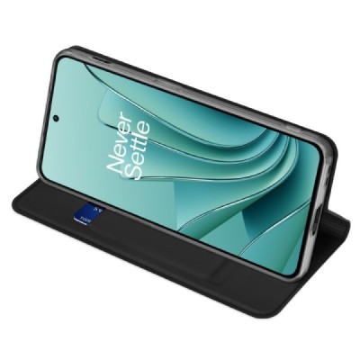 „Dux Ducis“ Skin serijos OnePlus Nord 3 juodas odinis atverčiamas dėklas | Priedai.lt