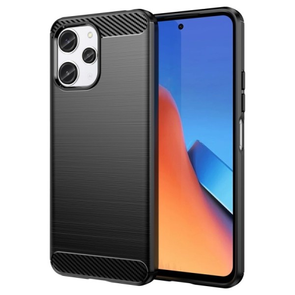 „Carbon“ kieto silikono (TPU) dėklas - juodas (Redmi 12 4G / 5G)