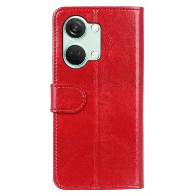 OnePlus Nord 3 raudonas odinis atverčiamas dėklas - knygutė | Priedai.lt