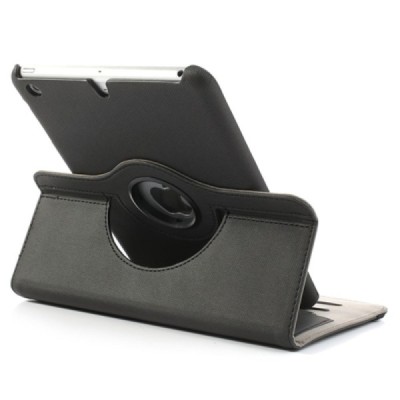 Apple iPad Mini 1 / 2 / 3 atverčiamas, sukiojamas 360 laipsnių, juodas medžiaginis dėklas - stovas / Priedai.lt