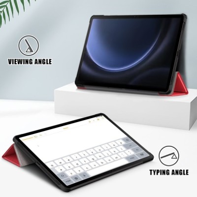 Samsung Galaxy Tab S10+, S9+, S9 FE+ Flip Book Case Cover - Red (foldable) | Priedai.lt
