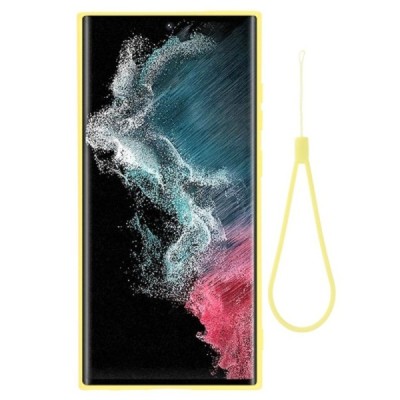 Samsung Galaxy S23 Ultra (SM-S918) Shell kieto silikono (TPU) dėklas geltonas - nugarėlė | Priedai.lt