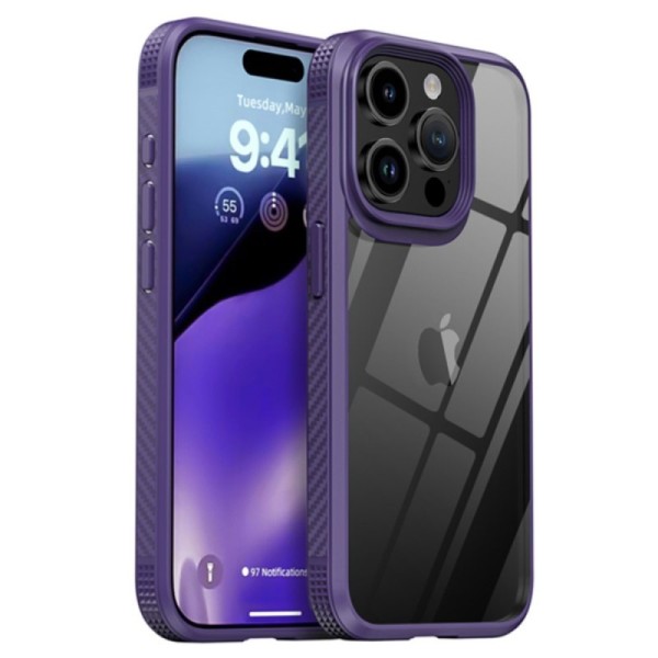„IPAKY“ Fiber dėklas - skaidrus, violetinis (iPhone 15 Pro)