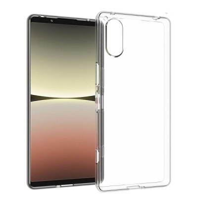 Sony Xperia 5 V kieto silikono TPU skaidrus dėklas - nugarėlė | Priedai.lt