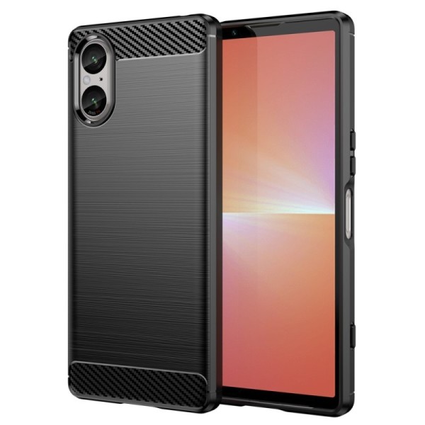 „Carbon“ kieto silikono (TPU) dėklas - juodas (Xperia 5 V)