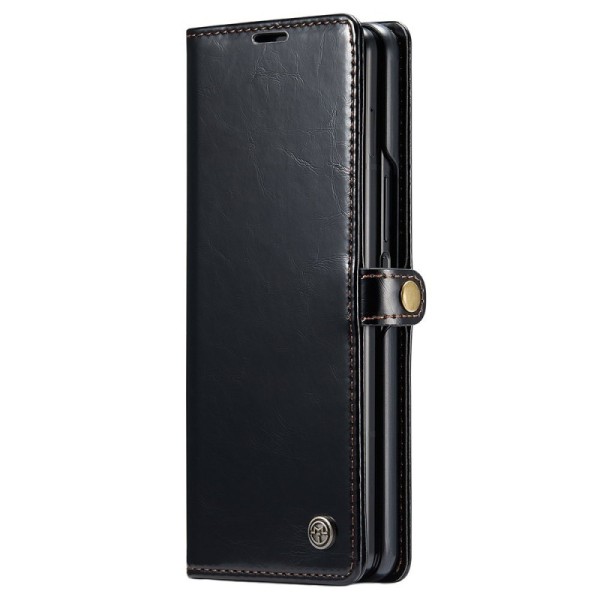 „CaseMe“ Leather solidus atverčiamas dėklas - juodas (Galaxy Fold5)