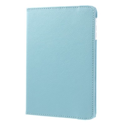 Apple iPad Mini 1 / 2 / 3 atverčiamas, sukiojamas 360 laipsnių, šviesiai mėlynas odinis dėklas - stovas / Priedai.lt