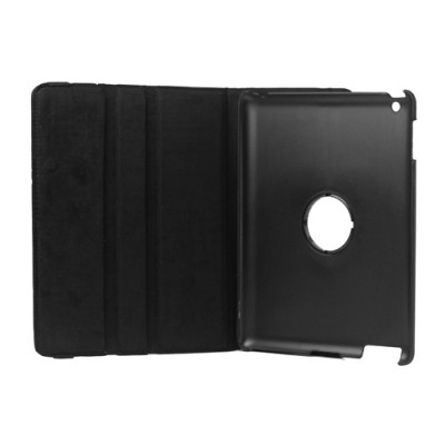 Apple iPad 2, 3, 4 atverčiamas, sukiojamas 360 laipsnių, juodas odinis dėklas - stovas / Priedai.lt
