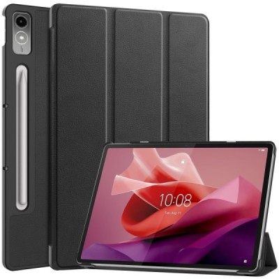 Lenovo Tab P12 12.7" atverčiamas juodas odinis dėklas (sulankstomas) | Priedai.lt