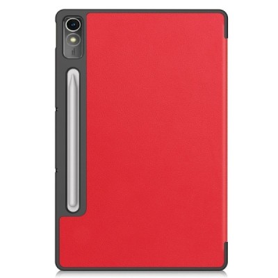 Lenovo Tab P12 12.7" atverčiamas raudonas odinis dėklas (sulankstomas) | Priedai.lt