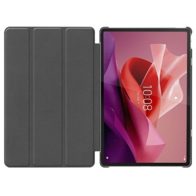 Lenovo Tab P12 12.7" atverčiamas pilkas odinis dėklas - knygutė (sulankstomas) | Priedai.lt