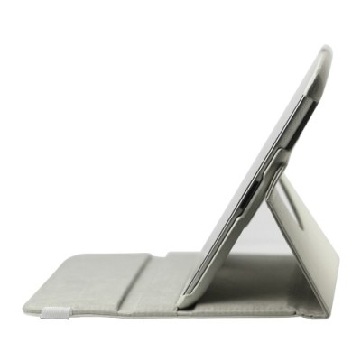 Apple iPad 2, 3, 4 atverčiamas, sukiojamas 360 laipsnių, baltas odinis dėklas - stovas / Priedai.lt