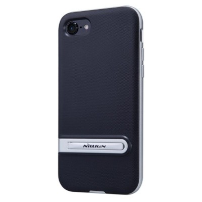 Nillkin Youth Kickstand sustiprintos apsaugos Apple iPhone 7 (iPhone 8) juodas sidabrinis kieto silikono (TPU) ir plastiko dėkla