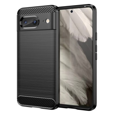 Google Pixel 8 „Carbon“ kieto silikono TPU juodas dėklas - nugarėlė | Priedai.lt