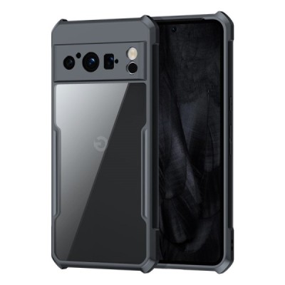 Google Pixel 8 Pro „XUNDD“ skaidrus juodos spalvos apvadais kieto silikono TPU akrilo dėklas - nugarėlė | Priedai.lt