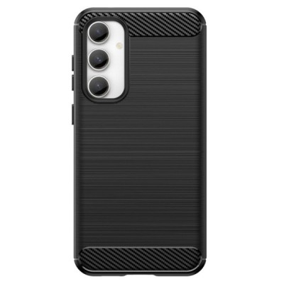 Samsung Galaxy S23 FE (Fan Edition) „Carbon“ kieto silikono TPU juodas dėklas - nugarėlė | Priedai.lt