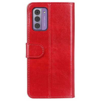 Nokia G42 atverčiamas raudonas odinis dėklas - piniginė | Priedai.lt