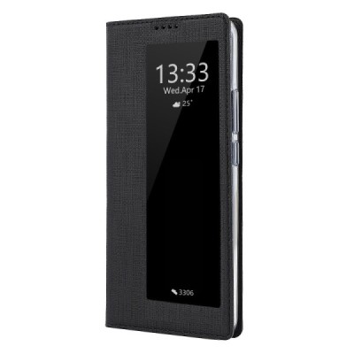 Huawei P30 Pro „Vili“ S View Cover atverčiamas juodas dėklas su langeliu | Priedai.lt