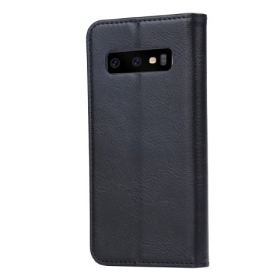 Prabangus „Comma“ odinis atverčiamas juodas Samsung Galaxy S10 (G973) dėklas | Priedai.lt