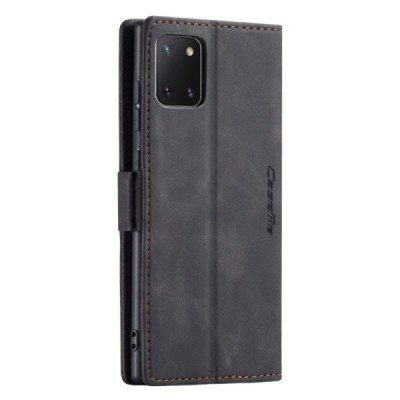 Samsung Galaxy Note10 Lite (N770F) CaseMe Retro solidus atverčiamas juodas odinis dėklas - knygutė | Priedai.lt
