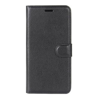 Nokia 6 2018 ir Nokia 6.1 „Litchi“ atverčiamas juodas odinis dėklas - piniginė | Priedai.lt