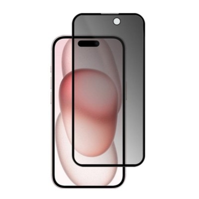 Apple iPhone 15 „Mocolo“ 9H Tempered Glass privatumo sustiprintos apsaugos juodas pilnai dengiantis apsauginis ekrano stiklas 0,