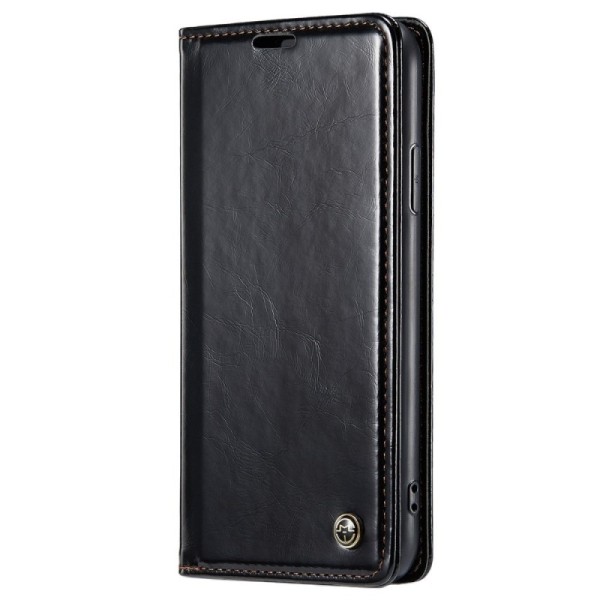 „CaseMe“ Leather solidus atverčiamas dėklas - juodas (iPhone 11)