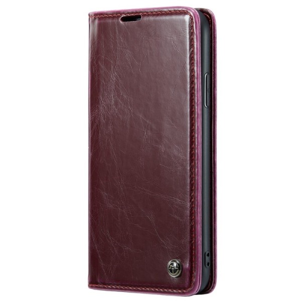 „CaseMe“ Leather solidus atverčiamas dėklas - bordo (iPhone 11)
