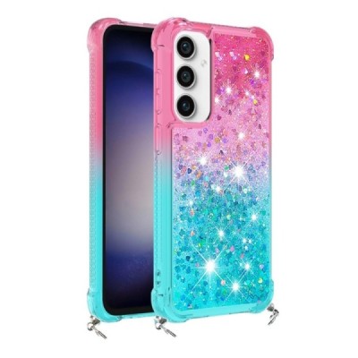 Samsung Galaxy S23 FE (Fan Edition) Strap Shine kieto silikono TPU mėtinis / rožinis dėklas - nugarėlė | Priedai.lt
