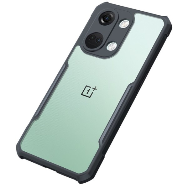 „XUNDD“ kieto silikono (TPU) akrilinis dėklas - skaidrus / juodas (OnePlus Nord 3)