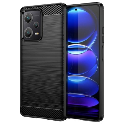 Xiaomi Redmi Note 12 Pro+ 5G „Carbon“ kieto silikono TPU juodas dėklas - nugarėlė | Priedai.lt