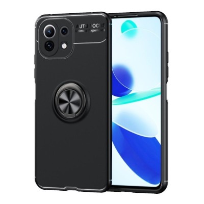 Xiaomi Mi 11 Lite (Mi 11 Lite NE) „FOCUS“ Kickstand kieto silikono TPU juodas dėklas - nugarėlė | Priedai.lt