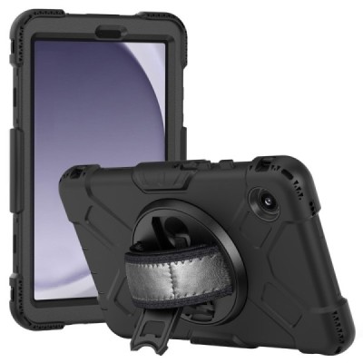 Samsung Galaxy Tab A9 reinforced protection (360°) black case - back | Priedai.lt