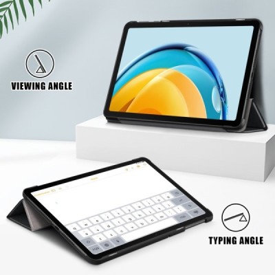 Huawei MatePad SE 10.4'' atverčiamas juodas odinis dėklas (sulankstomas) | Priedai.lt