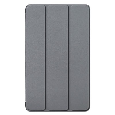 Samsung Galaxy Tab A11 / A9 flip grey leather case - book (foldable) | Priedai.lt