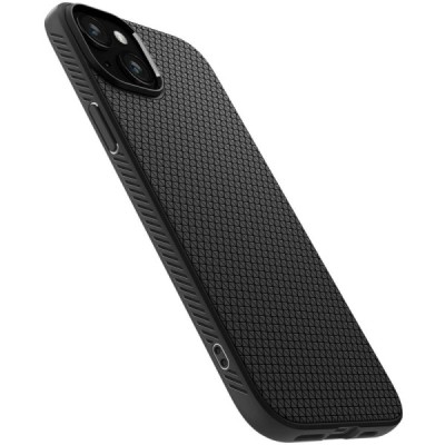 „Spigen“ Liquid Air Apple iPhone 15 Plus  juodas kieto silikono dėklas | Priedai.lt