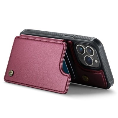 Apple iPhone 15 Pro „CaseMe“ Wallet bordo dėklas - nugarėlė | Priedai.lt