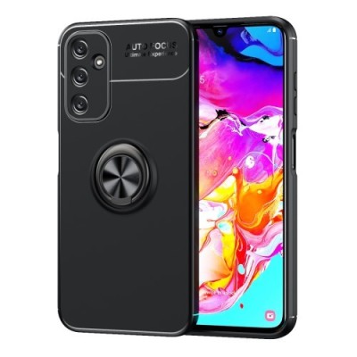 Samsung Galaxy A25 (SM-A256) „FOCUS“ Kickstand kieto silikono TPU juodas dėklas - nugarėlė | Priedai.lt