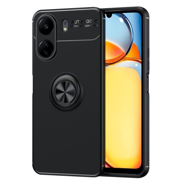 „FOCUS“ Kickstand kieto silikono (TPU) dėklas - juodas (Redmi 13C / Poco C65)