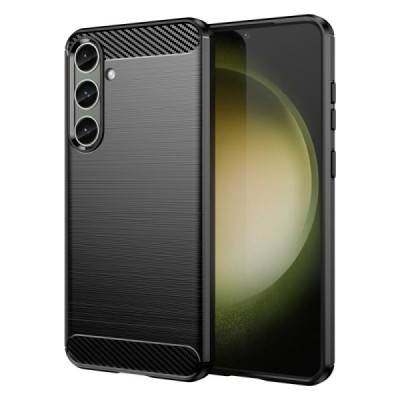 Samsung Galaxy S24+ (SM-S926) „Carbon“ kieto silikono TPU juodas dėklas - nugarėlė | Priedai.lt