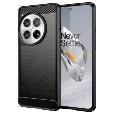OnePlus 12 „Carbon“ kieto silikono TPU juodas dėklas - nugarėlė | Priedai.lt