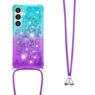 Samsung Galaxy S24+ (SM-S926) „Strap“ Shine kieto silikono TPU mėlynas violetinis dėklas - nugarėlė | Priedai.lt